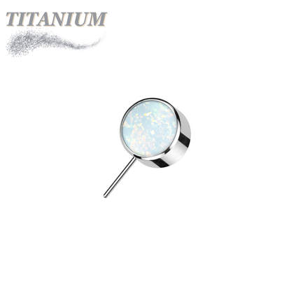 Titanium Threadless Front Facing Bezel Opal (Top Only)