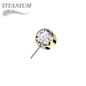 Titanium Threadless Front Facing Zircon Bezel Set Gem (Top Only)