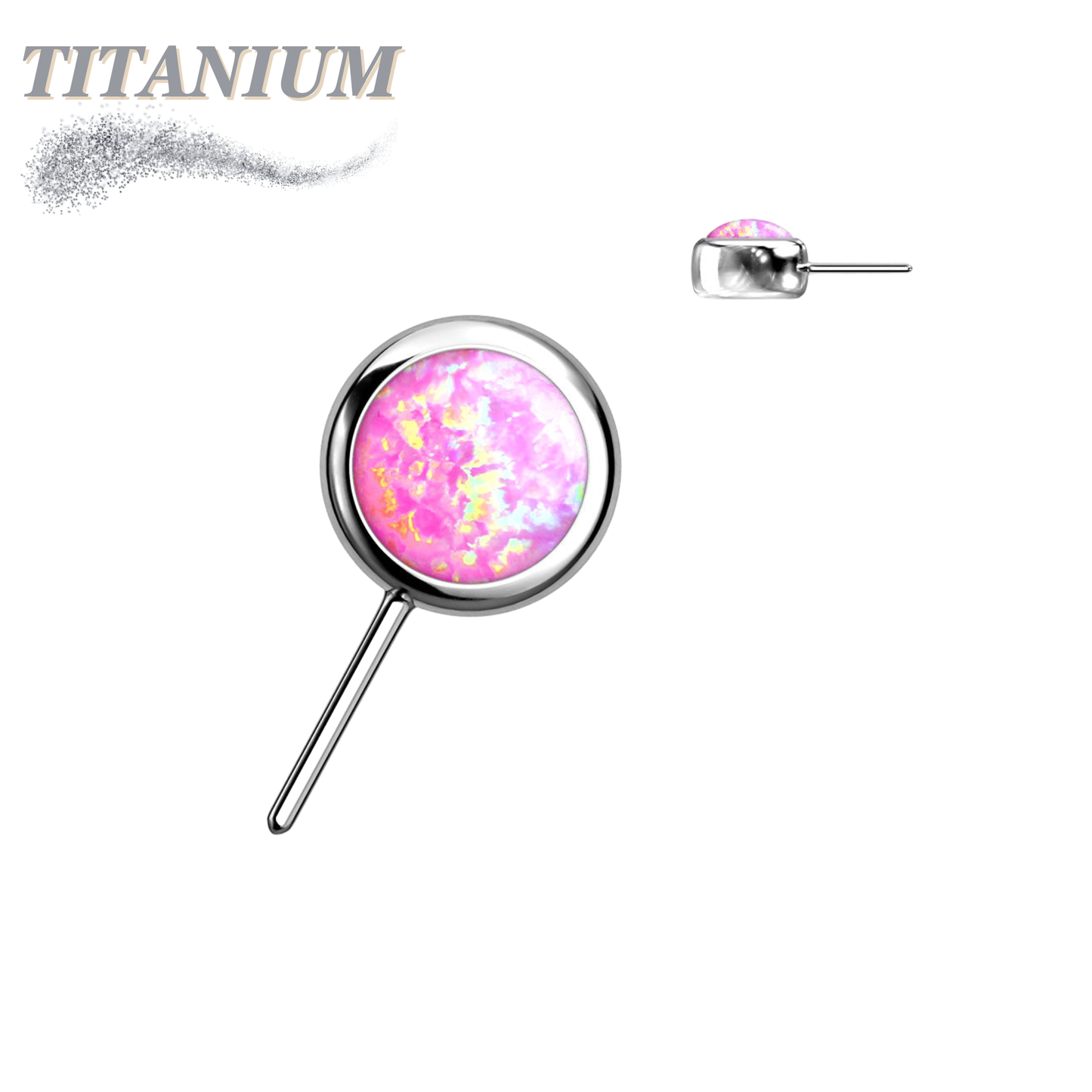 Titanium Threadless Front Facing Bezel Opal (Top Only) (CLEARANCE)