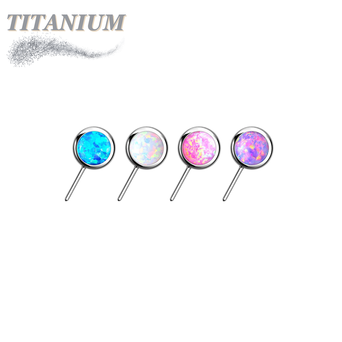 Titanium Threadless Front Facing Bezel Opal (Top Only) (CLEARANCE)