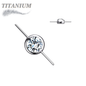 Titanium Threadless Bezel CZ Connector