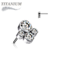 Titanium Threadless 4 Gem Pet Paw (Top Only)