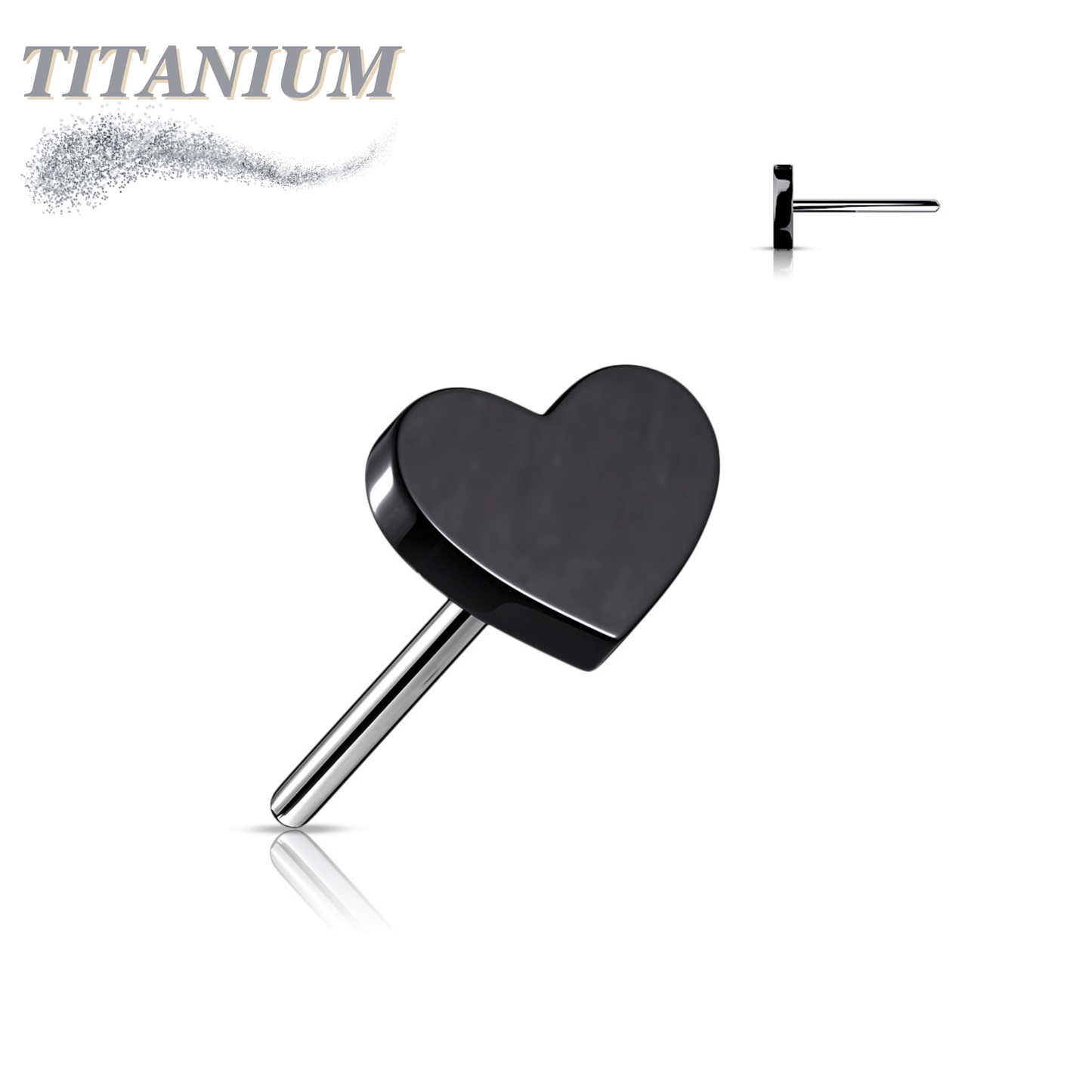 Titanium Threadless 4mm Heart (Top Only)