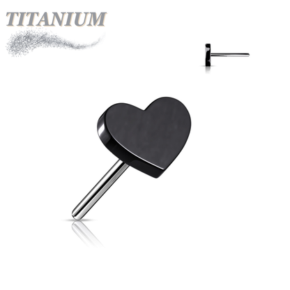 Titanium Threadless 4mm Heart (Top Only)