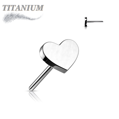 Titanium Threadless 4mm Heart (Top Only)