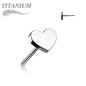 Titanium Threadless 4mm Heart (Top Only)