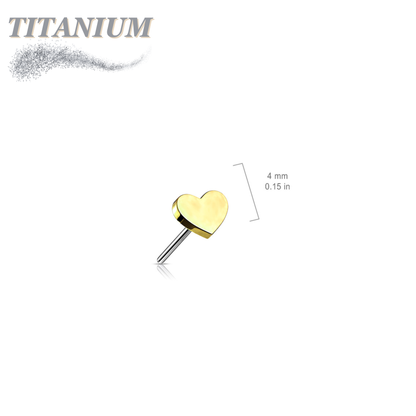 Titanium Threadless 4mm Heart (Top Only)