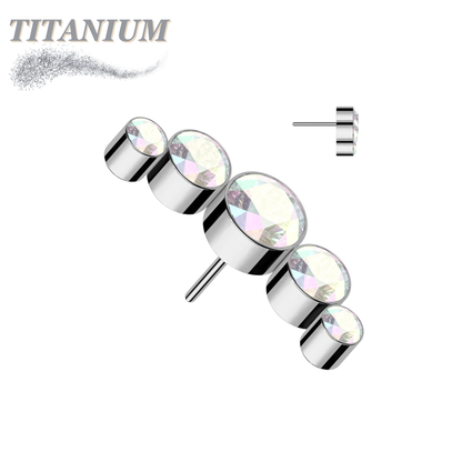 Titanium Threadless 5 Gem Curve (Top Only)