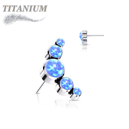 Titanium Threadless 5 Opal Curve (Top Only)