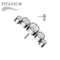 Titanium Threadless 5 Gem Curve (Top Only)