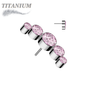 Titanium Threadless 5 Gem Curve (Top Only)