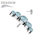Titanium Threadless 5 Gem Curve (Top Only)