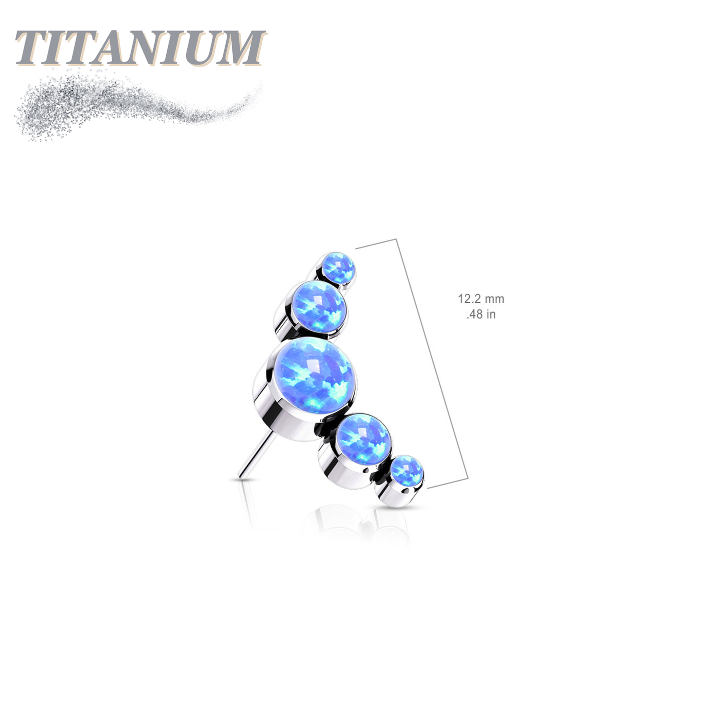 Titanium Threadless 5 Opal Curve (Top Only)