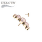 Titanium Threadless 5 Gem Curve (Top Only)