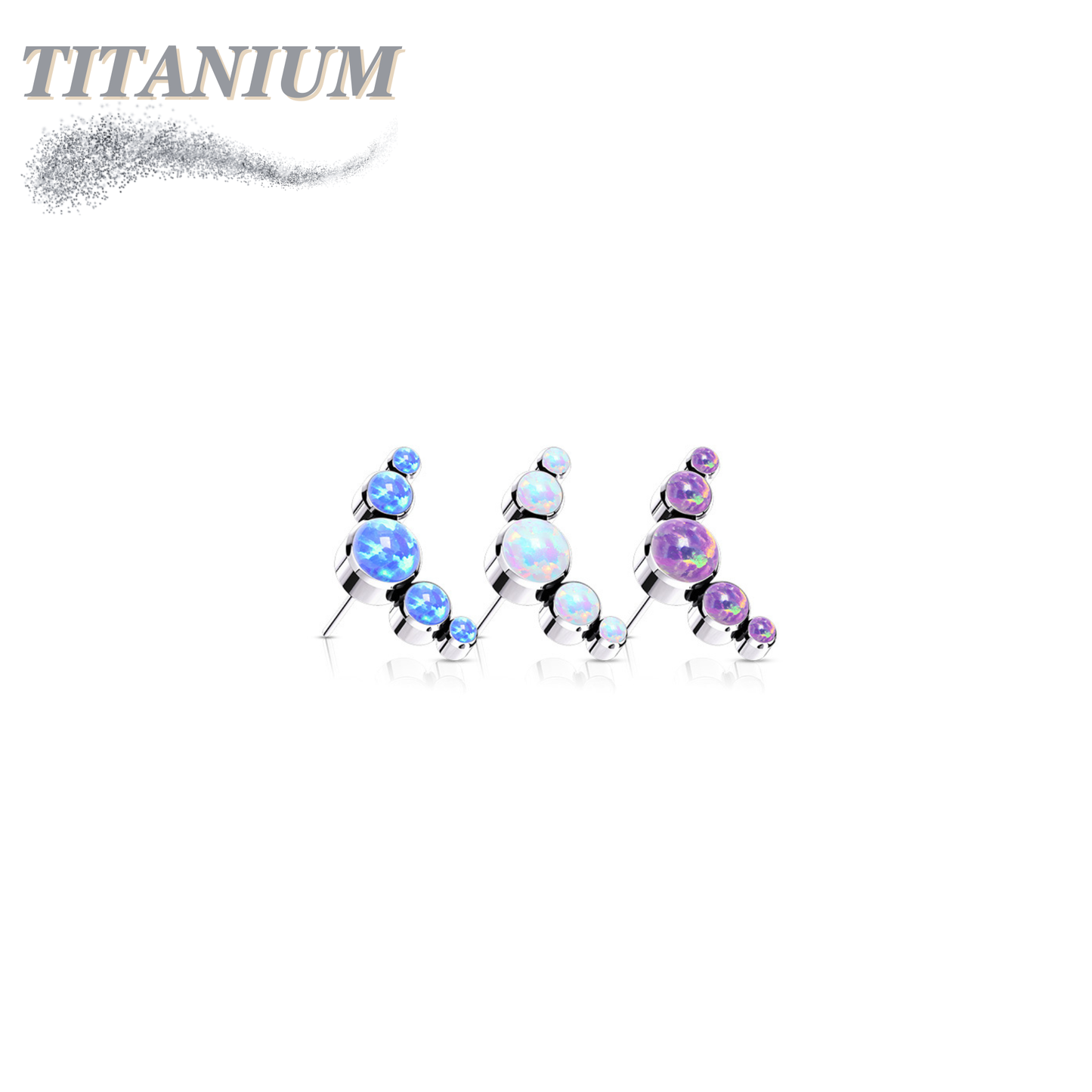 Titanium Threadless 5 Opal Curve (Top Only)