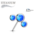 Titanium Threadless Front Facing 3 Opal Curve (Top Only)