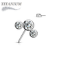 Titanium Threadless Front Facing 3 CZ Bezel Curve (Top Only)