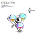 Titanium Threadless Zircon Trinity Triangle (Top Only)