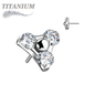 Titanium Threadless Zircon Trinity Triangle (Top Only)