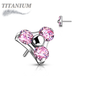Titanium Threadless Zircon Trinity Triangle (Top Only)
