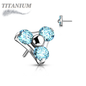 Titanium Threadless Zircon Trinity Triangle (Top Only)