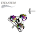 Titanium Threadless Zircon Trinity Triangle (Top Only)