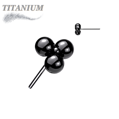 Titanium Threadless Triangular 3 Ball Cluster (Top Only)