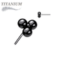 Titanium Threadless Triangular 3 Ball Cluster (Top Only)