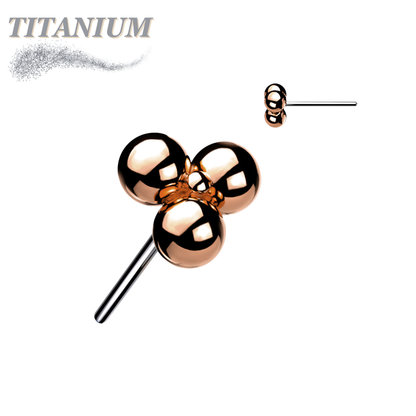 Titanium Threadless Triangular 3 Ball Cluster (Top Only)