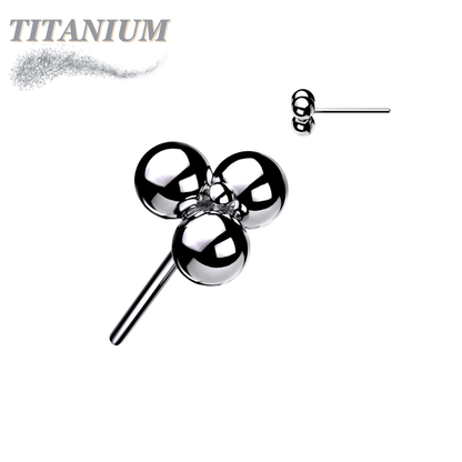 Titanium Threadless Triangular 3 Ball Cluster (Top Only)