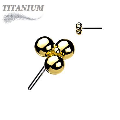 Titanium Threadless Triangular 3 Ball Cluster (Top Only)