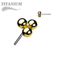 Titanium Threadless Triangular 3 Ball Cluster (Top Only)