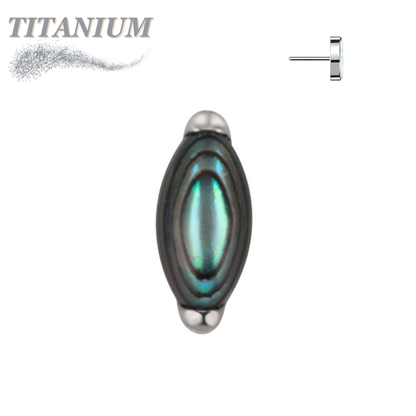 Titanium Threadless Single Marquise Natural Stone (Top Only)