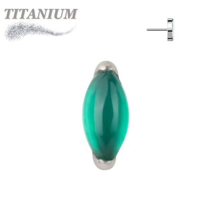Titanium Threadless Single Marquise Natural Stone (Top Only)