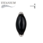 Titanium Threadless Single Marquise Natural Stone (Top Only)