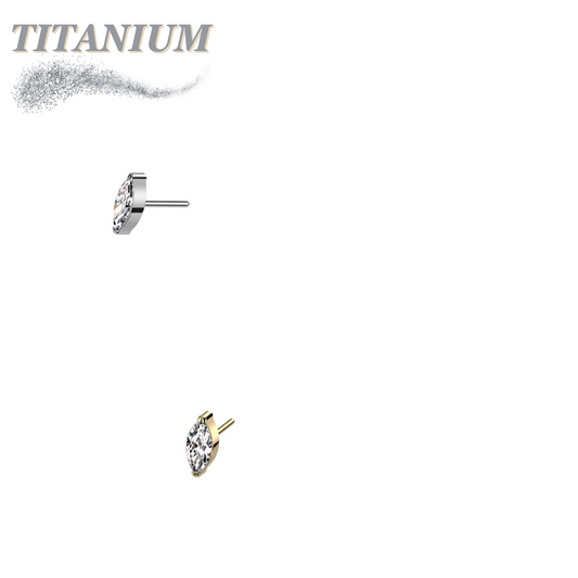Titanium Threadless Single Marquise CZ or Opal (Top Only)
