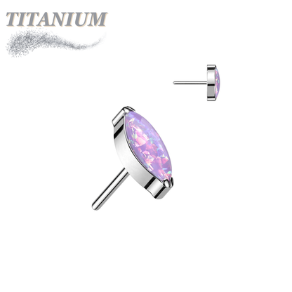 Titanium Threadless Single Marquise CZ or Opal (Top Only)