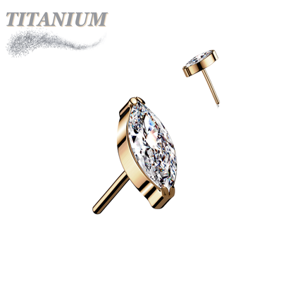 Titanium Threadless Single Marquise CZ or Opal (Top Only)