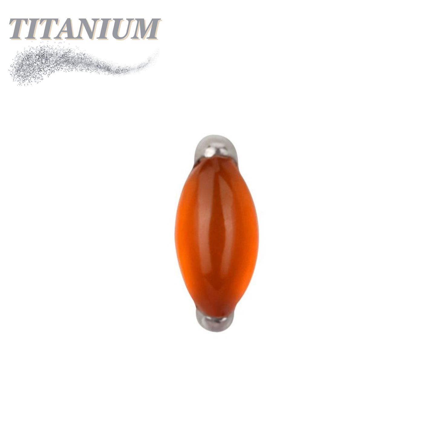 Titanium Threadless Single Marquise Natural Stone (Top Only)