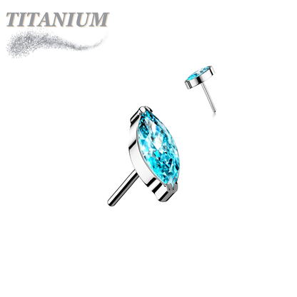 Titanium Threadless Single Marquise CZ or Opal (Top Only)