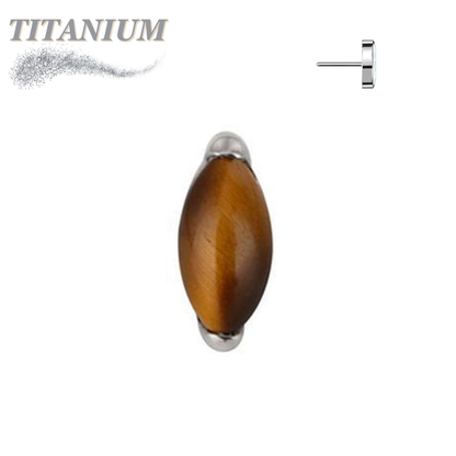Titanium Threadless Single Marquise Natural Stone (Top Only)
