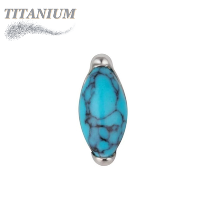 Titanium Threadless Single Marquise Natural Stone (Top Only)
