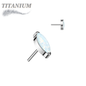 Titanium Threadless Single Marquise CZ or Opal (Top Only)
