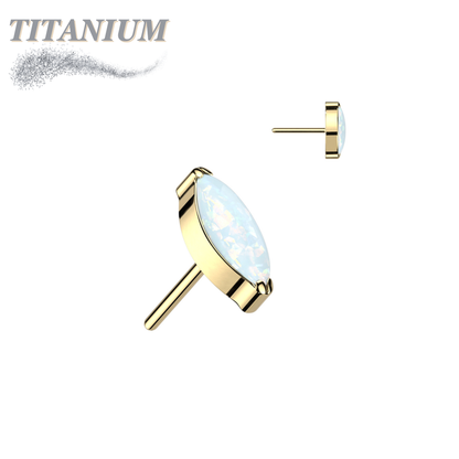 Titanium Threadless Single Marquise CZ or Opal (Top Only)