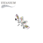 Titanium Threadless 4 Marquise CZ Fan (Top Only)