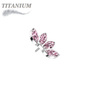 Titanium Threadless 4 Marquise CZ Fan (Top Only)