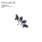 Titanium Threadless 4 Marquise CZ Fan (Top Only)