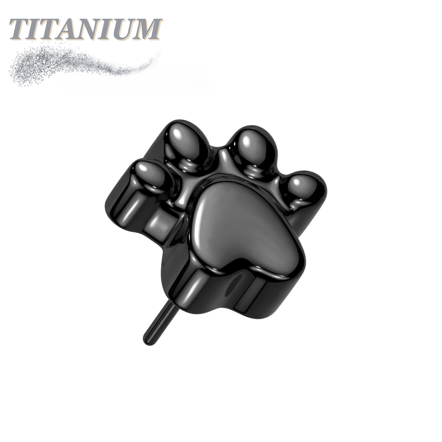 Titanium Threadless Paw Print (Top Only)
