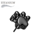 Titanium Threadless Paw Print (Top Only)