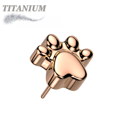 Titanium Threadless Paw Print (Top Only)